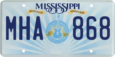 MS license plate MHA868