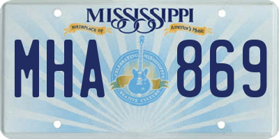 MS license plate MHA869