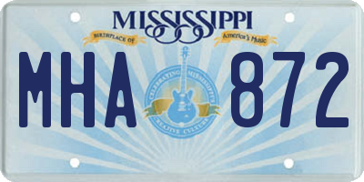 MS license plate MHA872