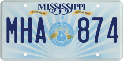 MS license plate MHA874
