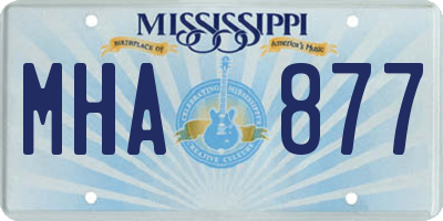 MS license plate MHA877