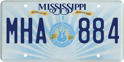 MS license plate MHA884