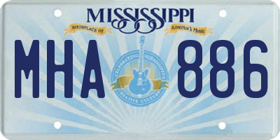 MS license plate MHA886