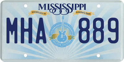 MS license plate MHA889