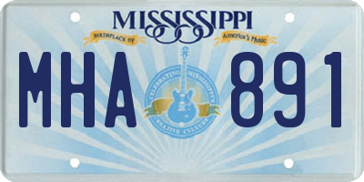 MS license plate MHA891