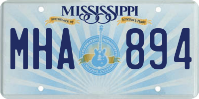 MS license plate MHA894