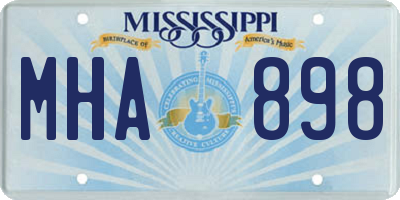 MS license plate MHA898