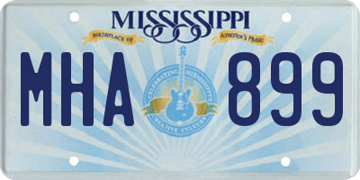 MS license plate MHA899
