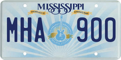 MS license plate MHA900