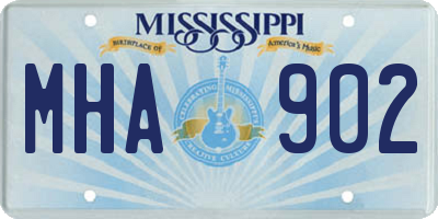 MS license plate MHA902