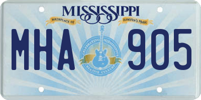 MS license plate MHA905