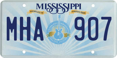 MS license plate MHA907
