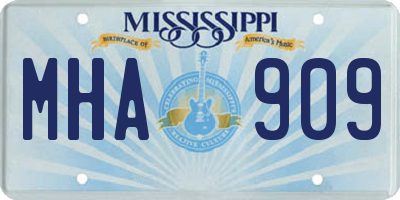 MS license plate MHA909