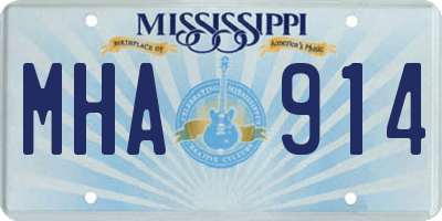 MS license plate MHA914