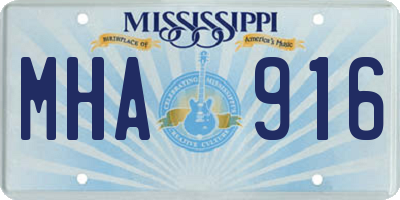 MS license plate MHA916