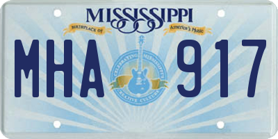MS license plate MHA917