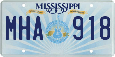 MS license plate MHA918