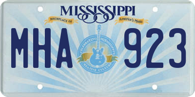 MS license plate MHA923