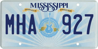 MS license plate MHA927
