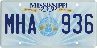MS license plate MHA936