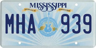 MS license plate MHA939