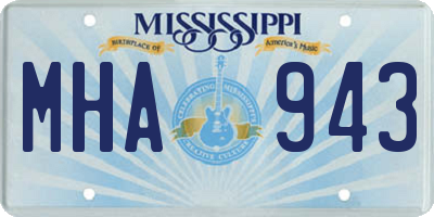 MS license plate MHA943