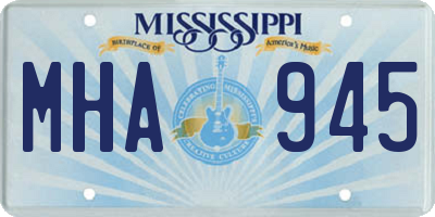 MS license plate MHA945