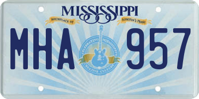 MS license plate MHA957