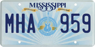 MS license plate MHA959