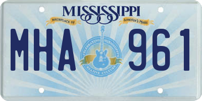 MS license plate MHA961