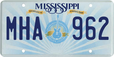 MS license plate MHA962