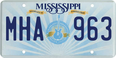 MS license plate MHA963