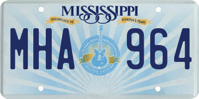 MS license plate MHA964