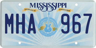 MS license plate MHA967