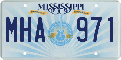 MS license plate MHA971