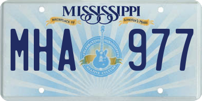 MS license plate MHA977