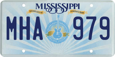 MS license plate MHA979