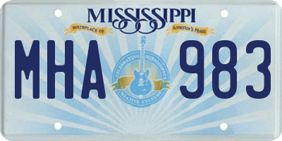 MS license plate MHA983