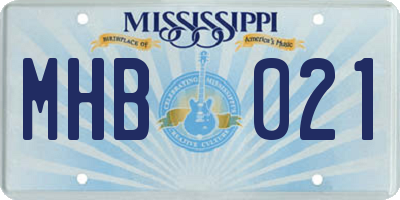 MS license plate MHB021