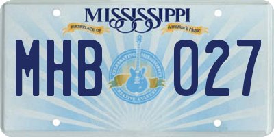 MS license plate MHB027