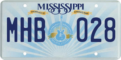MS license plate MHB028