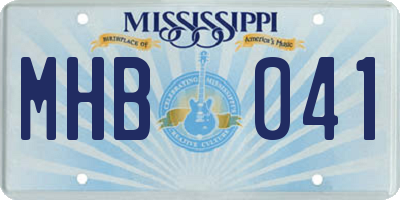 MS license plate MHB041