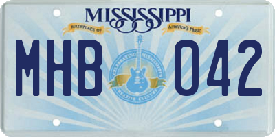 MS license plate MHB042