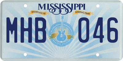 MS license plate MHB046