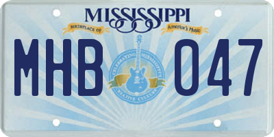 MS license plate MHB047