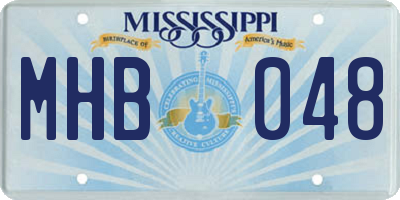 MS license plate MHB048