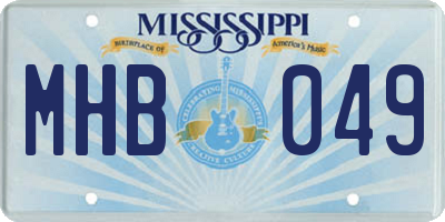 MS license plate MHB049