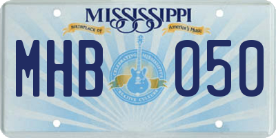MS license plate MHB050