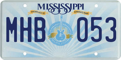 MS license plate MHB053