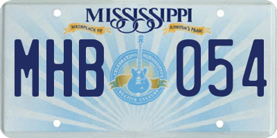 MS license plate MHB054